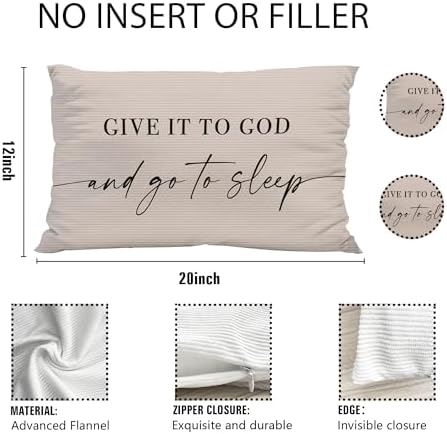 Knibeo Give It to God and Go to Sleep, Decorative Corduroy Pillows Cover - Image 2