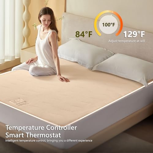 Heated Quilted Wave Mattress Pad, Full Size, Soft Bed Warmer, 10 Heat Settings - Image 3