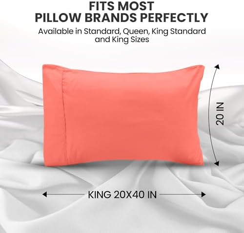 Pillow Cases King Size Set of 2, Ultra Soft Comfy Pillow Covers - Image 2