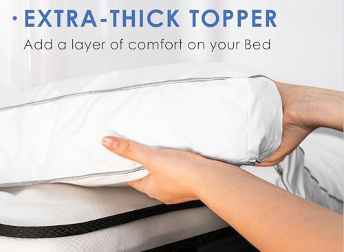Marine Moon Twin Mattress Topper, Cooling Plush Pillow Top, Extra Thick - Image 3