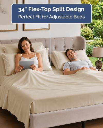 Flex Top Split Head King 6 Piece Sheet Set - Image 3