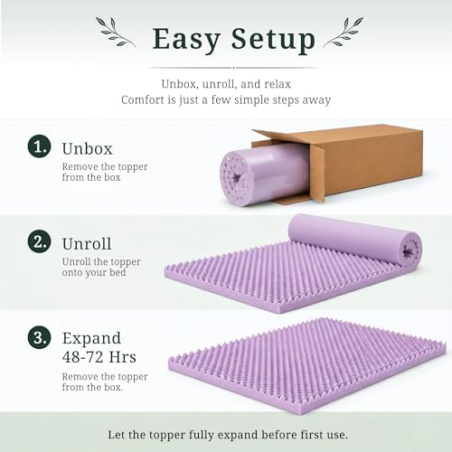 3 Inch Egg Crate Memory Foam Mattress Topper King, Pressure Relief - Image 7
