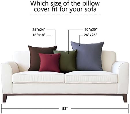 Jeanerlor Set of 2 Decorative Cotton Linen Couch Throw Pillow Case 26"x26" Sofa - Image 6