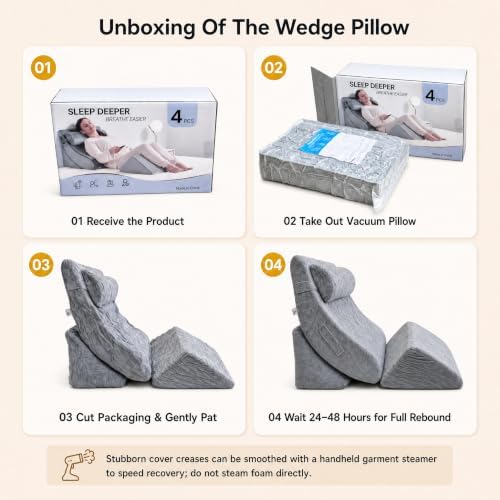 Axelrod 4PCS Orthopedic Bed Wedge Set — 21.8" Wide Foam Wedges - Image 6