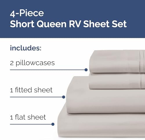 Short Queen Size 4 Piece Bed Sheet Set - Image 2