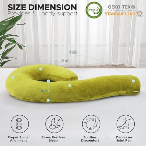Body Pillow for Adults, Swan Body Pillow Insert for Sleeping, 49 In - Image 5