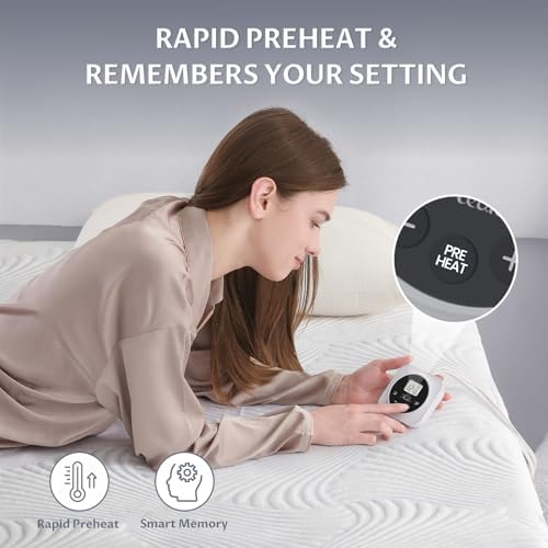 Heated Mattress Pad Twin, 3D Air Fabric, Preheat & Memory - Image 2