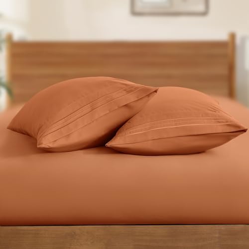 Horbaunal Microfiber Pillowcases Queen Size, Caramel Pumpkin, 2 Pack - Image 4