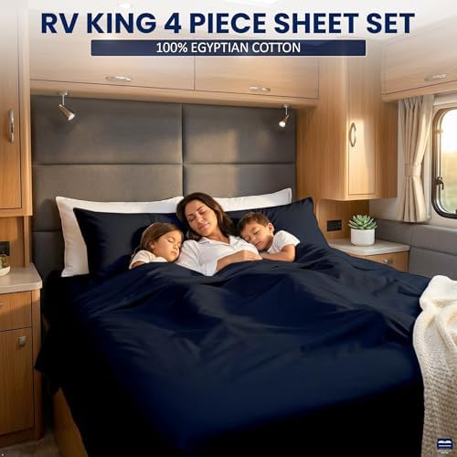 Cottingon 4 Piece RV King Sheets Fits 15" Deep, Egyptian Cotton - Image 3