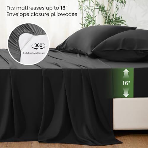 Love's cabin 3 Piece Twin Sheet Set, 100% Rayon Derived from Bamboo, Cooling & - Image 4