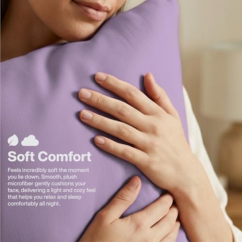 QUEENSBAY Queen Pillow Cases Set of 2, Microfiber Cooling Pillowcases, Soft - Image 6