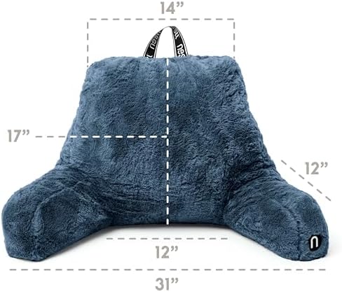 Nestl Fur Reading Pillow with Laptop Lap Desk, Stylish Back Pillow - Image 3