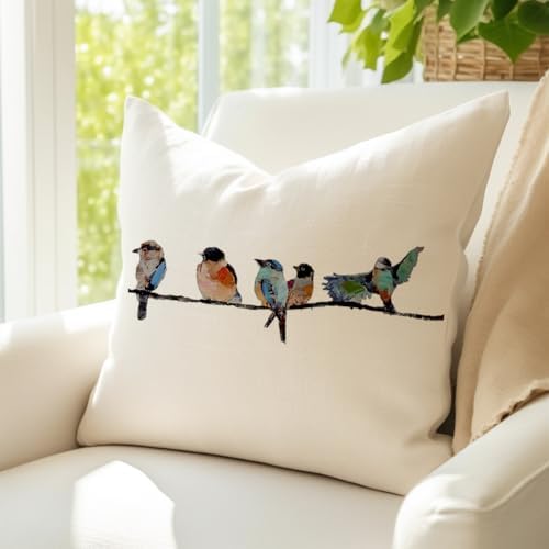 RABUSOFA 18x18 Outdoor Birds Pillow Decorative Throw Pillows, Small Throw - Image 2