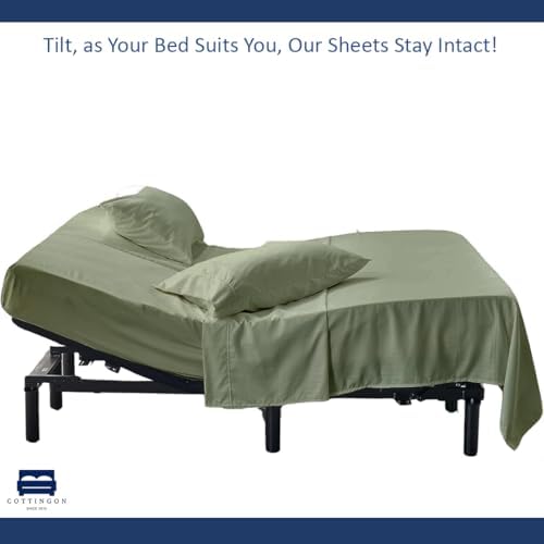 4 Piece Flex Head King Sheet Set 34" Top, 100% Egyptian Cotton - Image 6
