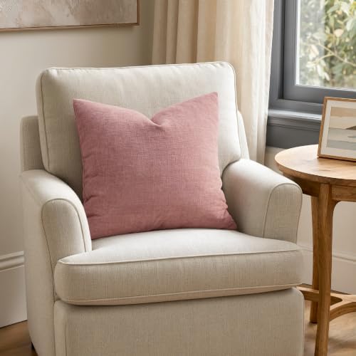 MIULEE Blush Pink Chenille Couch Euro Throw Pillow Covers - Image 3