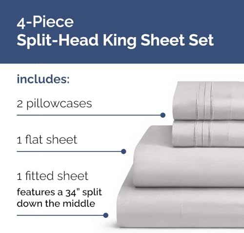 Flex Top Split Head King 4 Piece Sheet Set - Image 2