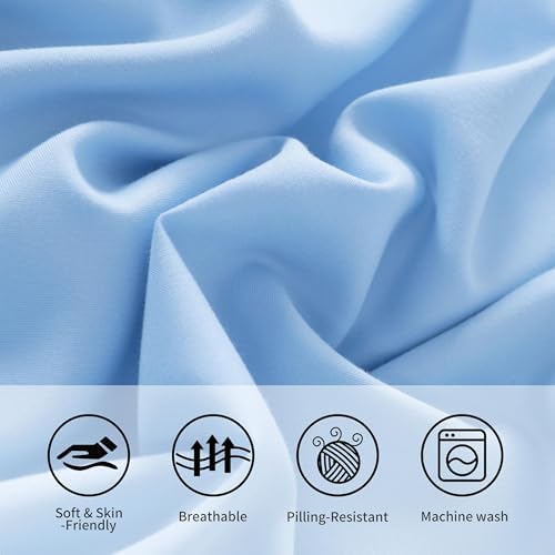 Body Pillow Cases, 2 Pack, 20x54 in, Microfiber, Sky Blue - Image 5