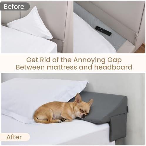 Vekkia King Bed Wedge Pillow for Headboard Gap Filler, Prevents Pillows & Items - Image 3