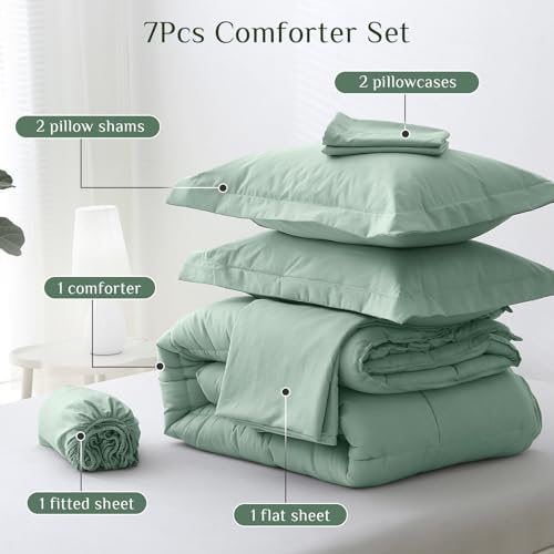 JOLLYVOGUE California King Comforter Set, Ultra-Soft Bed in a Bag Cal King Size - Image 5