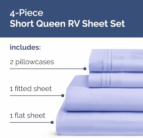 Short Queen Size 4 Piece Bed Sheet Set - Image 2
