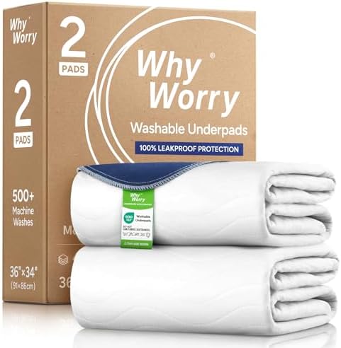 WHYWORRY Washable Bed Pads for Adult Incontinence by WHYWORRY