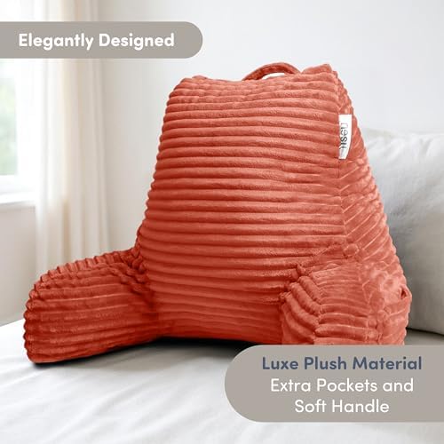 Nestl Reading Pillow with Shredded Memory Foam, Luxe Cut Plush Back Pillow - Image 2