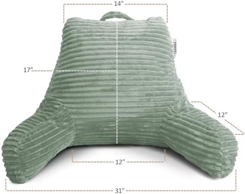 Nestl Reading Pillow with Shredded Memory Foam, Luxe Cut Plush Back Pillow - Image 2