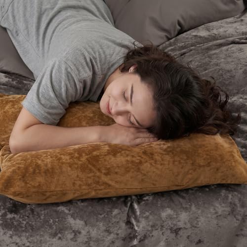 PHF Truly Velvet Pillowcases Standard 20"x26", Rusty Burnt Orange, No Insert - Image 3