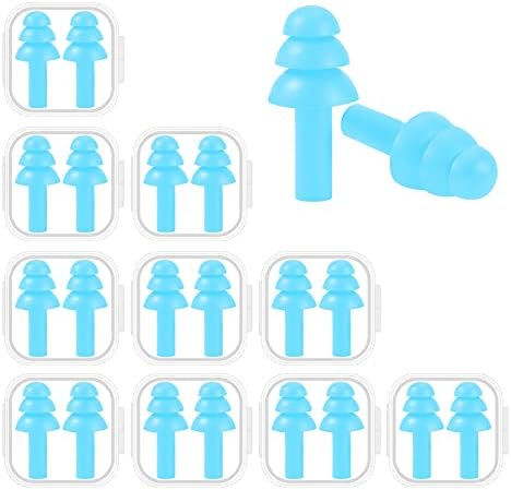 10 Pairs Noise Cancelling Ear Plugs, Premium Soft Silicone, Waterproof by BUYBUYGO
