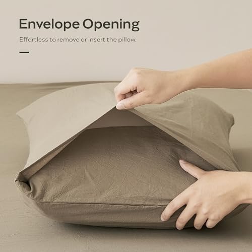 JELLYMONI 100% Washed Cotton Pillowcases, Envelope Closure 2-Pack - Image 4