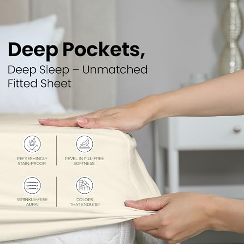 Queen Fitted Sheet, Ultra Soft Fits Up to 15 Inch Deep Pocket - Image 4
