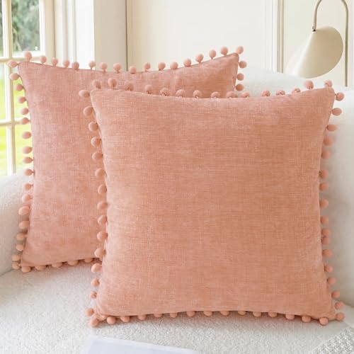 CaliTime Decorative Couch Throw Pillow Covers 18 X 18 Inches Dusty Pink by CaliTime