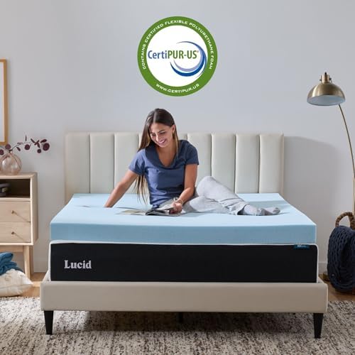 Lucid® 4” Cooling Gel Memory Foam Mattress Topper – CertiPUR-US® - Image 5