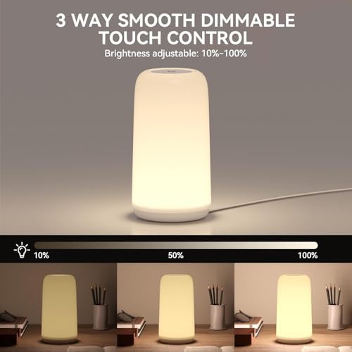Touch Bedside Table LED Lamp, [Sleek Design & RGB Mode] Multi-Color Dimmable with Warm White Lights, Birthday Gifts for Women Mom, Smart Nightstand Small Lamp for Bedroom Living Room Home Decor - Image 4