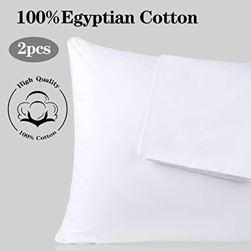 100% Egyptian Cotton Pillow Protectors Set of 2 King Size - Image 7