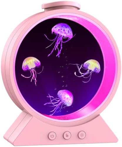 Jellyfish Lamp for Sleep Anxiety Calming Night Light for Bedroom(Pink) by Eyesound