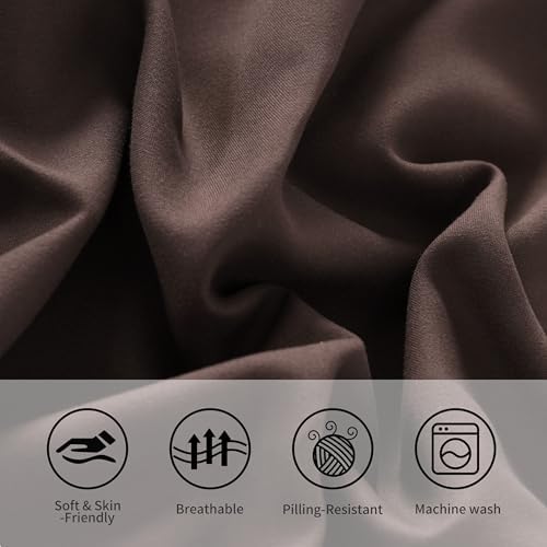 King Pillow Cases, 2 Pack, 20x40 in, Microfiber, Dark Brown - Image 5