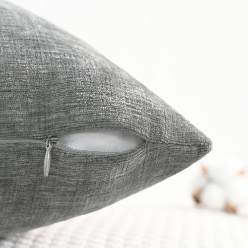 CaliTime Decorative Couch Throw Pillow Covers 18 X 18 Inches Medium Grey - Image 3