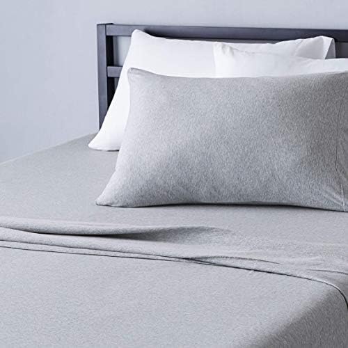 Amazon Basics Breathable, Stretchy 100% Cotton Jersey Knit 3 Piece Bed Sheet Set - Image 5