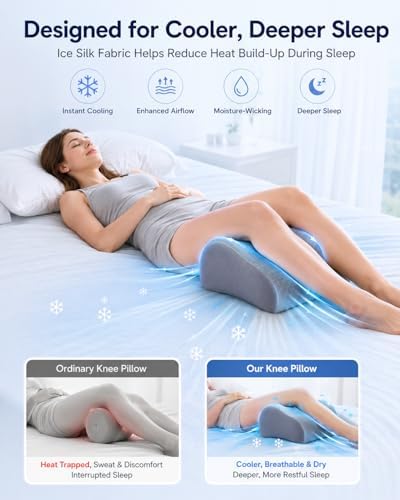 Knee Pillow for Back Sleeping, 5.7" Memory Foam Leg Pillow - Image 3