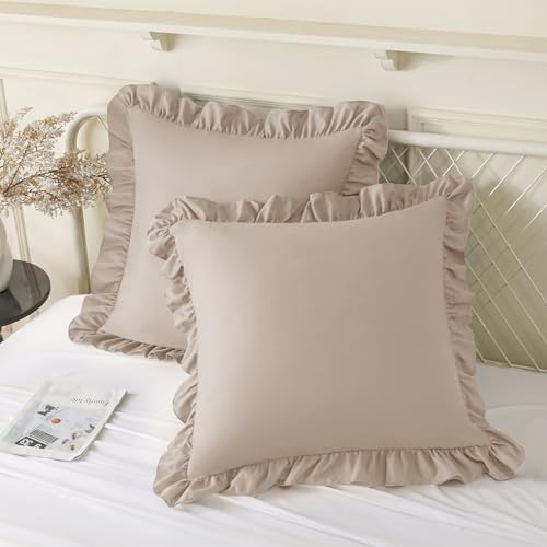 KKJIAF 2 Pack Ruffle Pillow Cases 26x26 Inches by KKJIAF