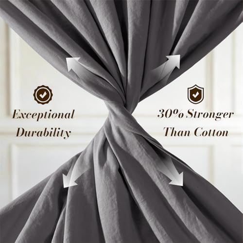SONORO KATE 100% French Linen Twin XL Size Sheets Set, Natural Flax Bedding - Image 4