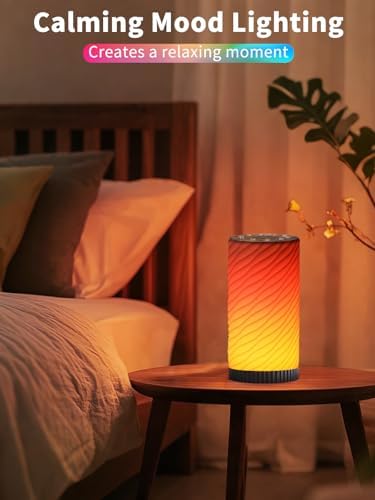 Touch Bedside Lamp with Sound Machine for Adults, Dimmable Night Light for Bedroom, 3-in-1 Bluetooth Speaker & White Noise Machine for Sleeping, Relaxation Dynamic Mood Lighting (Round) - Image 3