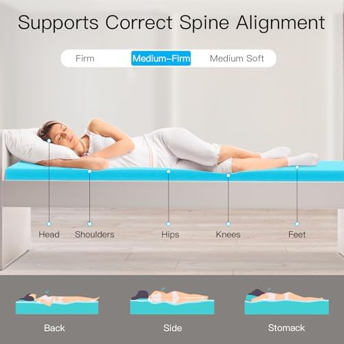 Airensky 3 Inch Memory Foam Mattress Topper, Cooling Gel High Density - Image 5