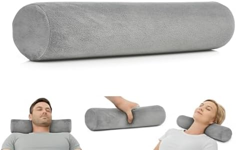 AllSett Health Firm Cervical Neck Roll Memory Foam Pillow, Bolster Pillow by AllSettHealth