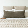 JoraLion 14x36 inch Boucle Lumbar Pillow Cover, Dark Brown Woven Texture by JoraLion