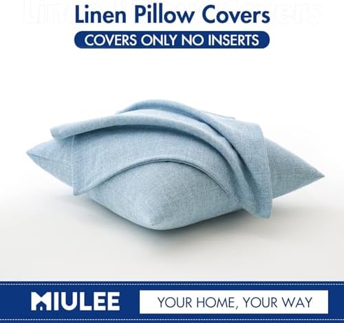 MIULEE Pack of 2 Decorative Linen Burlap Textured Pillow Covers Farmhouse Boho - Image 6