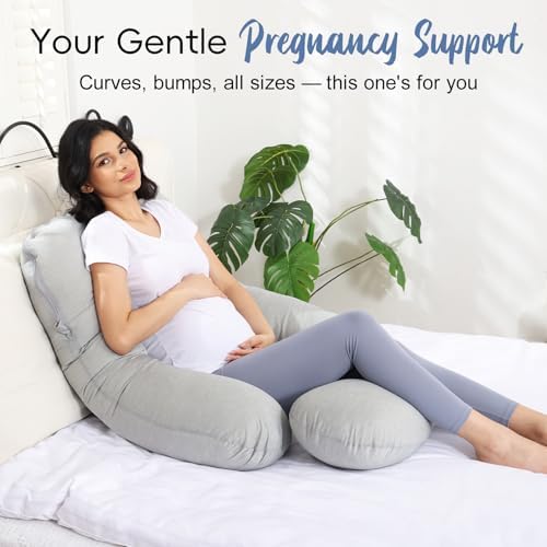 Pregnancy Pillow for Sleeping, Soft 57“ Full Body Maternity Pillow, U Shaped - Image 4