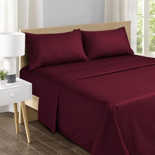 Feather & Stitch 100% Cotton Sateen 500 TC Cal King Size Bed Sheet Set - Image 2