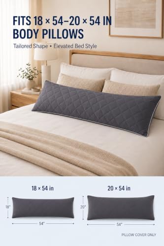 KISSKI Cooling Body Pillow Cover, Quilted Pillowcase - Image 2